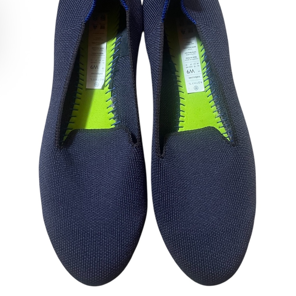 Rothy’s ‘The Flat’ Ballet Shoe Round Toe, Navy Solid, size 9 NAVY BLUE - Picture 2 of 11